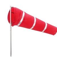 Drapeau de sécurité pour aéroport, système de signalisation éolienne avec mât en acier et logo personnalisé, en tissu Oxford, type chaussette intégrée