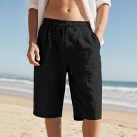 Pantalones Cortos Casuales Transpirables Antiarrugas de Cintura Alta de Spandex/Nylon con Múltiples Bolsillos y Cintura Elástica para Playa, Tallas S-3XL