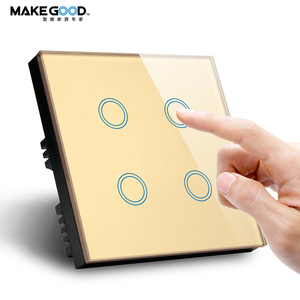 Anh tiêu chuẩn màn hình cảm ứng Glass Bảng điều chỉnh từ xa 4 gang tường chuyển đổi với LED chỉ số nhà sản phẩm điện - Product Image 5