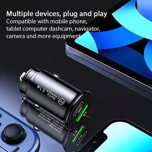 Fast Car Charging Accessories <b>Usb</b> A+C Universal Car Cigarette Lighter <b>Socket</b> Adapter 3.1a PD Quick Mini Smart Car Charger - Product Image 3