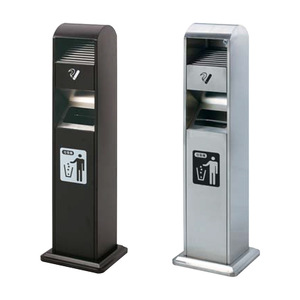 Stainless Steel Upright Cigarette Butt Column With Trash Can For Indoor Outdoor Use - Product Image 4