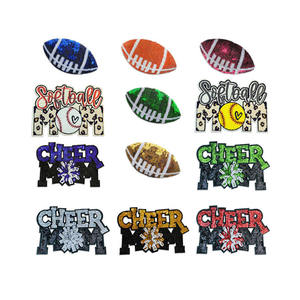Parches de lentejuelas brillantes termoadhesivos bordados para madres de aficionadas al deporte - Product Image 1