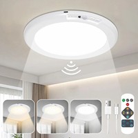 Lampe de plafond à détecteur de mouvement, rechargeable par USB Type-C, magnétique, sans fil, murale, télécommandée, veilleuse LED pour cuisine et vestiaire