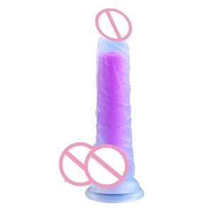 Offre Spéciale <span class=keywords><strong>pas</strong></span> <span class=keywords><strong>cher</strong></span> Arc-en-ciel Coloré Real Touch Feeling Silicone Gode Énorme masturbateur pour les femmes - Product Image 1