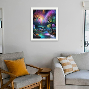 Kit de peinture par numéros de paysage fantastique pour <span class=keywords><strong>adultes</strong></span>-Aurore colorée et forêt magique 16x20 pouces, cadeaux d'art sans cadre - Product Image 4
