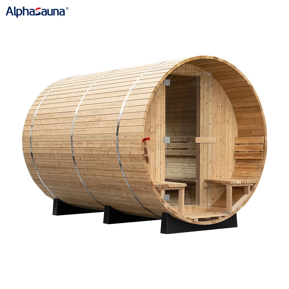 Alpha Sauna Sauna baril portable avec vestiaire Sauna baril extérieur 4-6 personnes avec bardeaux Hot Rocks