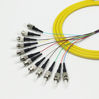 Confezione da 12 Pigtail in Fibra Ottica ST 0.9mm LSZH Certificati CE per FTTH e Data Center, G652D G657A1 G657A2, Lunghezza Personalizzabile