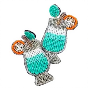 Pendientes de Cuentas Multicolor con Diseño de Vino para Mujer, Novedad de Moda, Superventas, Diseño Creativo y Moderno, de MD Artesanías - Product Image 1