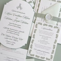 Ensemble d'invitations de mariage avec logo personnalisé, impression numérique et gaufrage sur carton avec enveloppes et cartes RSVP pour événements de mariage