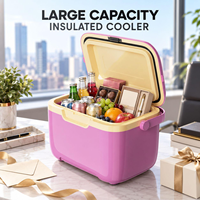 Glacière Moderne en Plastique Injecté, Boîte à Glace Isolée, Coque Durable, Étanche, Écologique, 10/16QT, Couvercle Sécurisé pour Aliments et Boissons