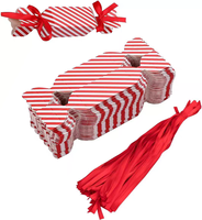 Boîte à dragées en carton rigide personnalisable de couleur unie, gaufrée, pour mariage, Noël, Nouvel An, en forme de bonbon ou de pain d'épices