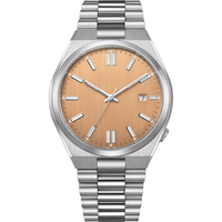 Jam Tangan Analog Otomatis untuk Pria dengan Warna Rose Gold, Casing dan Tali Baja Tahan Karat, Kancing Tersembunyi, Jam Tangan Klasik Elegan.