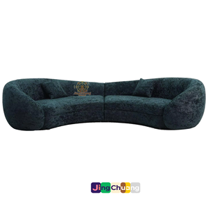 Fauteuil en tissu de luxe léger, grand modèle, style minimaliste italien, à dossier haut et courbé, pour salon et villa d'hôtel - Product Image 1