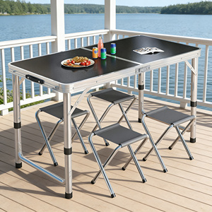 Table de pique-nique pliable portable de 6 pieds pour événements et locations – Banc de jardin pliable - Product Image 1