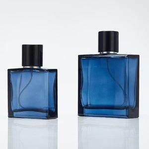 Botella de Perfume de Vidrio Cuadrada Azul Tinta de 30ml 50ml 100ml con Pulverizador, de Alta Calidad, con Logotipo Personalizado, Vacía, para Hombre - Product Image 6