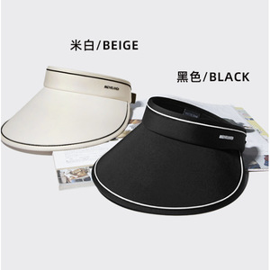 Sombrero de protección solar de verano para mujer, de ala ancha, de seda helada, UPF50+, transpirable, parasol, para adulto, blanco, no plegable, sin ala. - Product Image 2