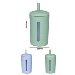 Tasse d'apprentissage en silicone sans BPA pour bébé, avec paille en silicone souple, échelle graduée et fenêtre transparente, pour bébés de 6 à 36 mois - Product Image 6