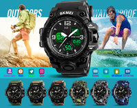 SKMEI 1155B jam tangan olahraga modis untuk pria jam tangan digital analog tahan air