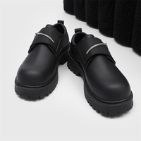 Mocassins à plateforme épaisse OEM ODM pour hommes, style punk, avec fermeture éclair, à enfiler, semelle épaisse, chaussures décontractées habillées