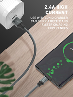 Cables de Datos Estándar LDNIO LS441, Cable de Comunicación, Carga Rápida Móvil de 2.4A, Cables USB C para Carga de Teléfonos Micro