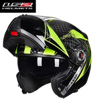 Casque de moto LS2 en fibre de carbone, casque modulaire léger à double visière anti-buée pour hommes et femmes FF394 12K