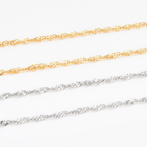 Chaîne en acier inoxydable Aceworks à motif vague, vendue au mètre en rouleau |   Chaînes de bijoux DIY pour collier et bracelet Modèle NCS65311-M - Product Image 2