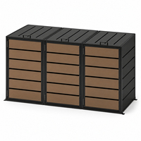 Poubelle métallique durable et écologique avec revêtement imitation bois pour cuisine extérieure et stockage de déchets publics