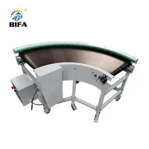 Línea de montaje del sistema de curva del transportador de correas de torneado de PVC/PU alimentado por metal Bifa