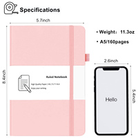 Échantillons Gratuits – Carnets/Agendas A5 Personnalisés en Cuir PU à Couverture Rigide avec Rayures, Reliure Cousue, Idéaux pour Cadeaux Promotionnels avec Logo