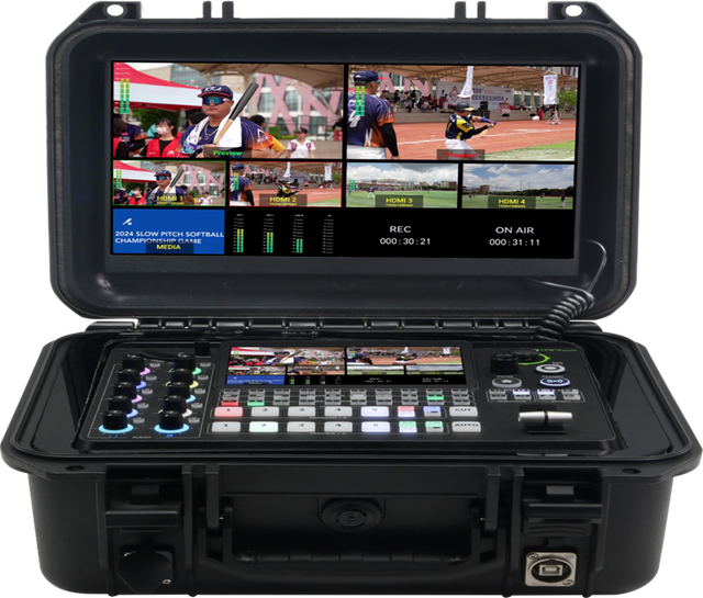 Mini-edge-st All-in-One Professional Live Streaming Flight Case for Multi-Camera Broadcast Switcher Mixer