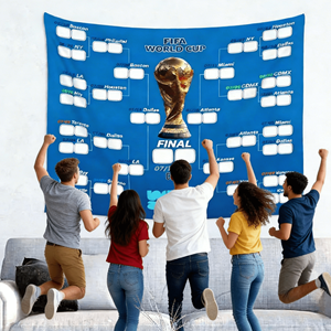 Affiche <span class=keywords><strong>du</strong></span> <span class=keywords><strong>calendrier</strong></span> de la <span class=keywords><strong>Coupe</strong></span> <span class=keywords><strong>du</strong></span> <span class=keywords><strong>monde</strong></span> de football, collection 48 équipes, impression numérique 2-en-1, matériau polyester, pour décoration murale de bar, toile de fond pour la maison - Product Image 5