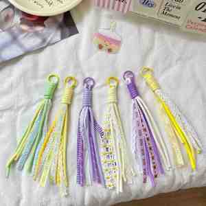 2025 Fashion Lace Braided Keychain Climbing Rope Style <b>Lanyard</b> Bohemian Handbag Pendant Charm for Backpack Knapsack Decor - Product Image 4