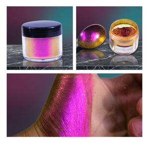 Poudre Magique Néon Super Lumineuse Effet Caméléon 0,2g/Pot, Poudre Fine Flash Hypershift Changeante de Couleur, Poudre Aurore Nude Effet Miroir pour Nail Art - Product Image 2