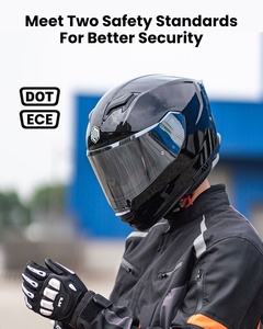 Casco de Motocicleta Integral Negro Brillante ILM, con Doble Visera de Liberación Rápida, ABS, Fibra de Vidrio, DOT, ECE, Ligero, para Todas las Estaciones, para Hombre - Product Image 2