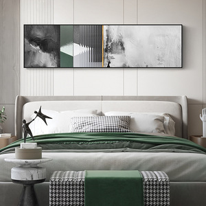Conjunto <span class=keywords><strong>de</strong></span> 1 Cuadro Moderno Abstracto <span class=keywords><strong>de</strong></span> Pared, Pintura en Lienzo con Textura Verde Dorado para Dormitorio, Hotel, Decoración Sobre la <span class=keywords><strong>Cama</strong></span> - Product Image 4