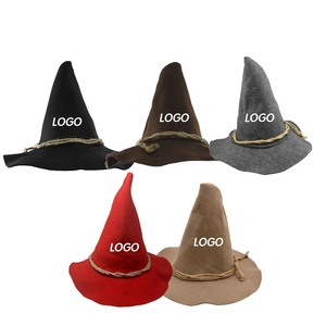 Sombrero <span class=keywords><strong>de</strong></span> <span class=keywords><strong>Bruja</strong></span>/Mago <span class=keywords><strong>de</strong></span> Ala Ancha con Banda <span class=keywords><strong>de</strong></span> Fieltro Personalizada, Disfraz <span class=keywords><strong>de</strong></span> Halloween, Sombrero <span class=keywords><strong>de</strong></span> Espantapájaros para Hombres y Mujeres - Product Image 2