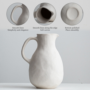 <span class=keywords><strong>Vaso</strong></span> in <span class=keywords><strong>Ceramica</strong></span> Decorativo <span class=keywords><strong>Grande</strong></span> Stile Rustico Moderno 2026, <span class=keywords><strong>Vaso</strong></span> Bianco in <span class=keywords><strong>Ceramica</strong></span> con Manico, <span class=keywords><strong>Vaso</strong></span> Brocca in <span class=keywords><strong>Ceramica</strong></span> con Design Floreale - Product Image 1