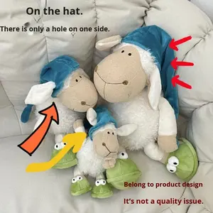 Adorable Peluche de Oveja Pequeña con Gorro para Dormir, Muñeco de Peluche para Dormir, Manta de Confort, Algodón PP, Malla, Regalo Original Unisex para Cumpleaños - Product Image 2