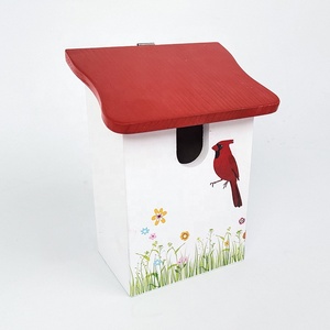 Conception personnalisée Maison d'oiseau en bois coloré écologique Nichoir suspendu Nid d'oiseau Nichoir en bois pour la décoration extérieure du jardin Patio - Product Image 4