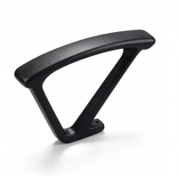 Accoudoir de chaise de bureau triangulaire noir creux en PU, support en plastique PP durable, pièces de rechange pour chaise de bureau pivotante ou chaise de travail informatique