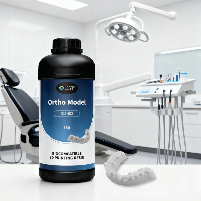 LEYI DMH02 3D Printer Resin for Orthodontic Applications Grey 1kg Material Excellent Detail for Labs 100% Purity 24-Month Shelf