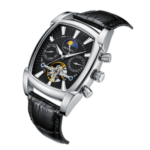 <span class=keywords><strong>Reloj</strong></span> de pulsera mecánico para hombre, con carcasa trasera <span class=keywords><strong>Visible</strong></span> de acero inoxidable, mecánico, fase lunar, para negocios - Product Image 2