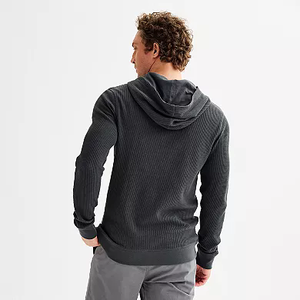 Sudadera con capucha informal de talla grande de 450 Gsm con textura de punto de gofre, Jersey acogedor personalizable, sudadera Unisex con capucha de gofre - Product Image 5