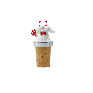 <strong>Devil</strong> Rabbit <strong>Wine</strong> Stopper Cork Silver <strong>Red</strong> Bowtie Bottle Seal Gift - Product Image 1