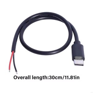 USB C maschio a 2pin cavo di alimentazione Pigtail 30CM 20AWG <span class=keywords><strong>per</strong></span> una facile installazione o sostituzione in USB C gadget - Product Image 1
