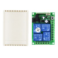 Interrupteurs à télécommande DC12V 4 canaux, relais 10A, code d'apprentissage, récepteur 433MHZ, télécommande de porte de garage, interrupteur d'alimentation à télécommande