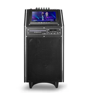 TV10A 9 Inci Tampilan Layar HD 300W Bass Kuat Speaker Pesta Aktif Bluetooth Karaoke Portabel Speaker Troli Luar Ruangan