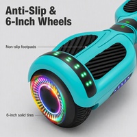 Trottinette Équilibrée Intelligente Hoverboard avec Pneus Pleins de 6,3 Pouces, 25,2V 2,0Ah, Bluetooth, 3 Vitesses (8-10-12 km/h)