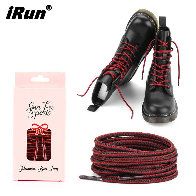 iRun Thick Work Hiking Boot Shoelaces Rope Mountaineering Walking Round Climbing Outdoor Polyester Athletic Non Slip Laces