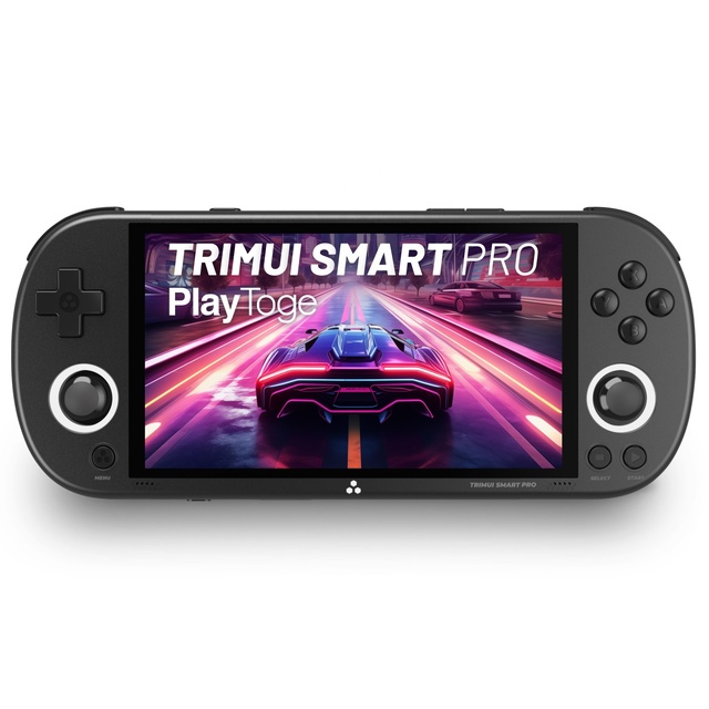 Trimui Smart Pro Handheld Game Console, 4.96 Inch IPS 1280x720 Screen, 5000mAh 6+Hours Battery, Support Wireless Network, Black